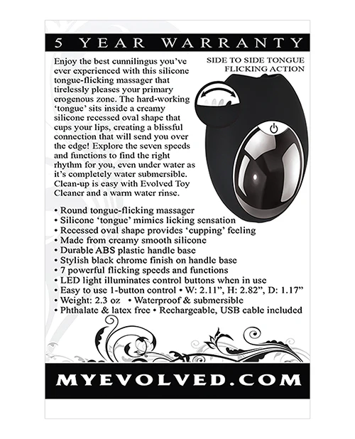Evolved Lickity Slit Oral Massager - Black - Image 2