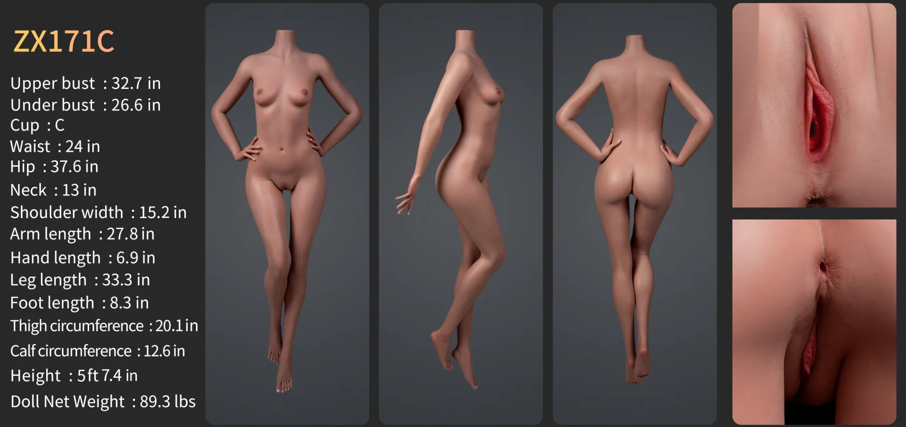 Ashtin Premium Silicone Head (Movable Jaw) + SLE Body Sex Doll - ZELEX® [USA STOCK] - Image 32