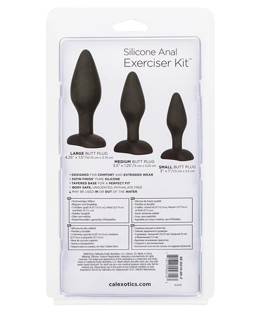 Silicone Anal Exerciser Kit - Black - Image 4